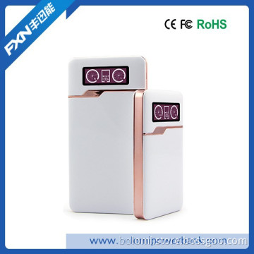 High quality 7000mah 10000mah portable thin power bank with LED screen, Current and Voltage show for mobile phone